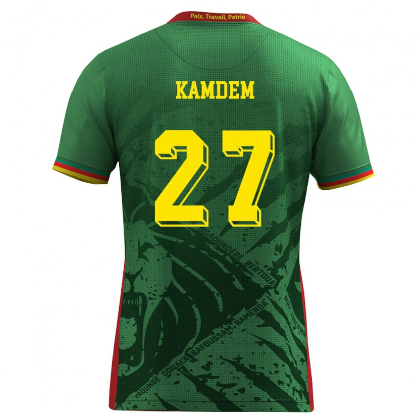 Danxen Barn Kamerun Arnold Maël Kamdem #27 Grön Gul Röd Hemmatröja Matchtröjor 26-28 Tröjor T-Tröja