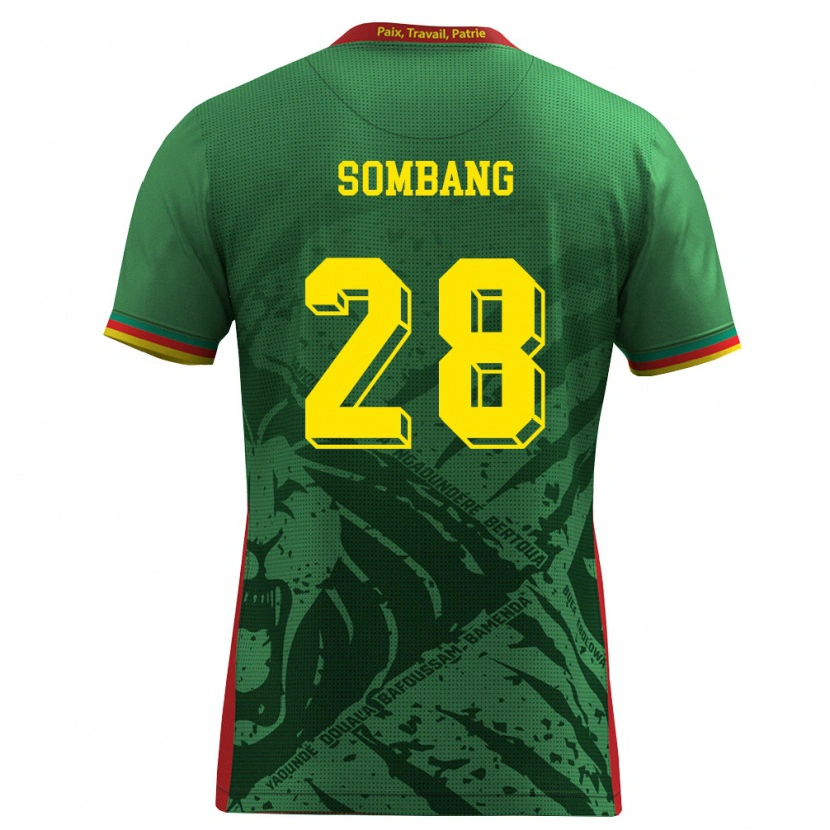 Danxen Barn Kamerun Edouard Sombang #28 Grön Gul Röd Hemmatröja Matchtröjor 26-28 Tröjor T-Tröja