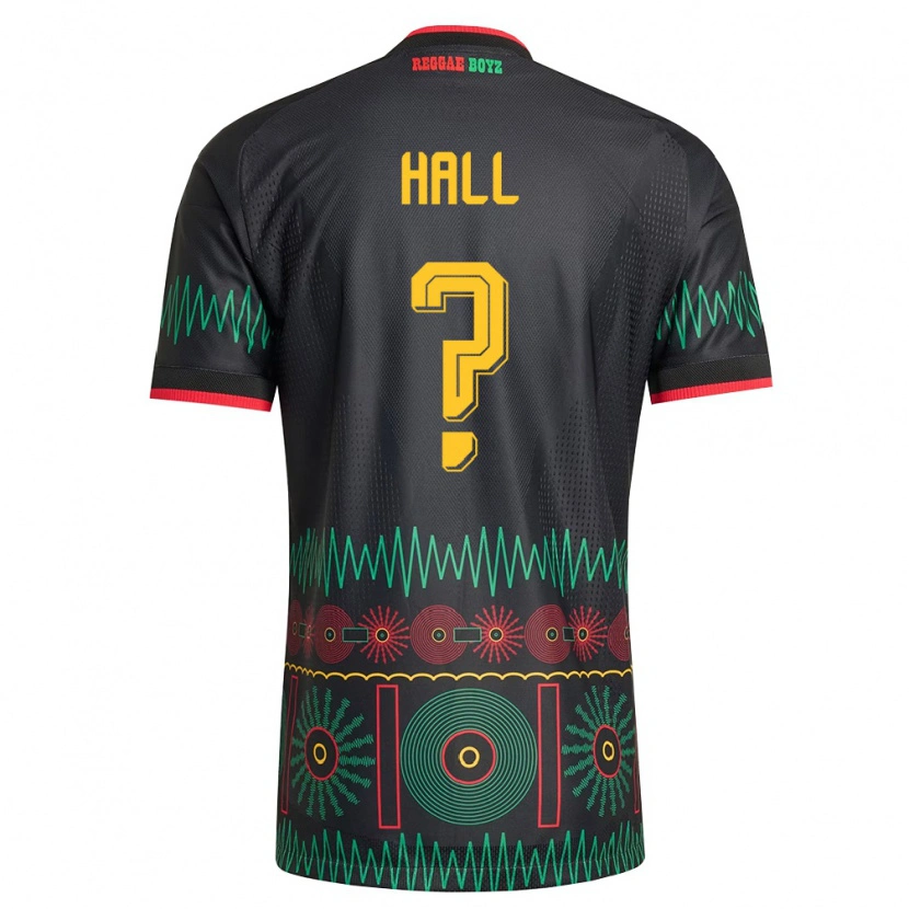 Danxen Barn Jamaica Tyrese Hall #0 Svart Röd Gul Bortatröja Matchtröjor 26-28 Tröjor T-Tröja