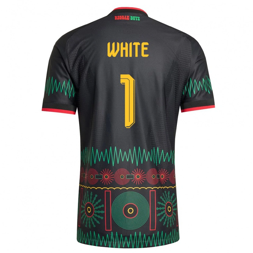 Danxen Barn Jamaica O'mario White #1 Svart Röd Gul Bortatröja Matchtröjor 26-28 Tröjor T-Tröja