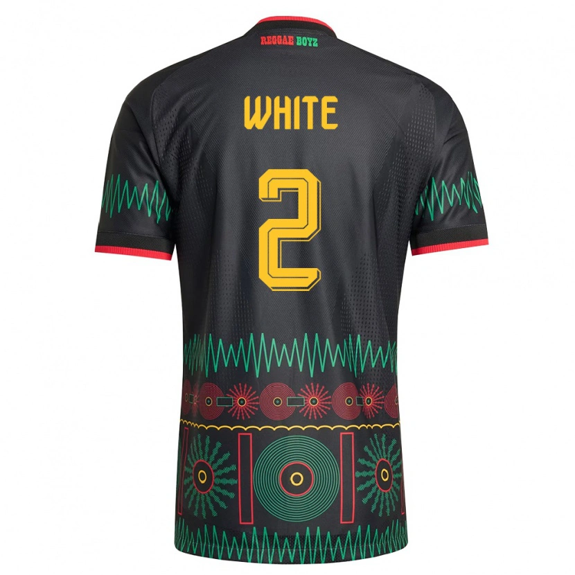 Danxen Barn Jamaica Alexander White #2 Svart Röd Gul Bortatröja Matchtröjor 26-28 Tröjor T-Tröja