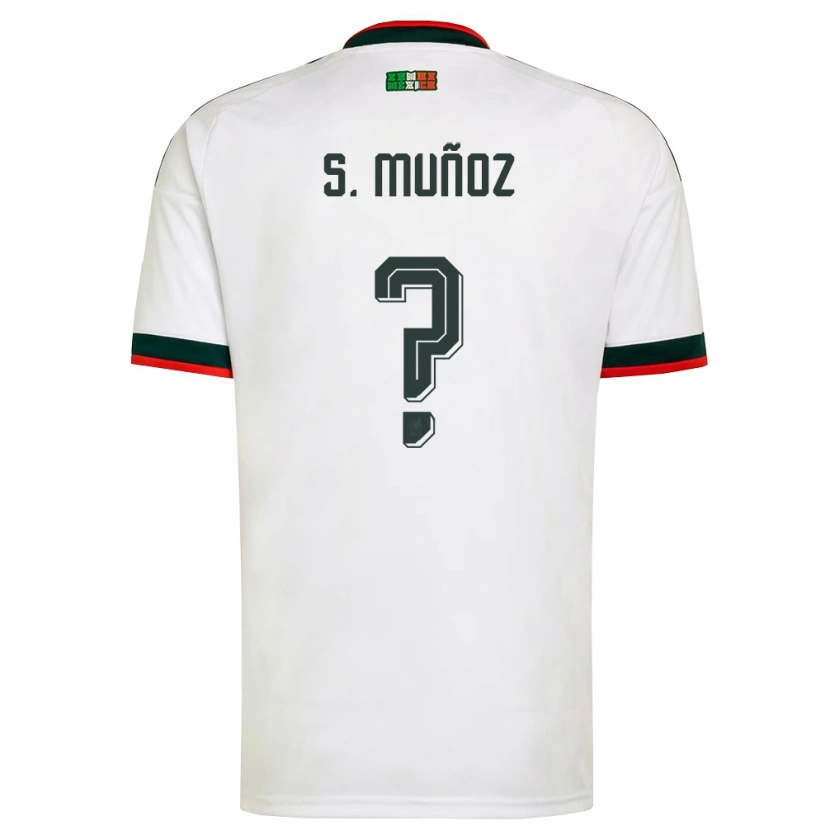 Danxen Barn Mexiko Santiago Muñóz #0 Vit Burgund Grön Bortatröja Matchtröjor 26-28 Tröjor T-Tröja