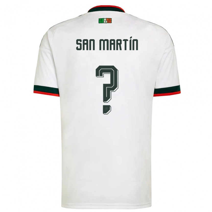 Danxen Barn Mexiko Uziel San Martín #0 Vit Burgund Grön Bortatröja Matchtröjor 26-28 Tröjor T-Tröja