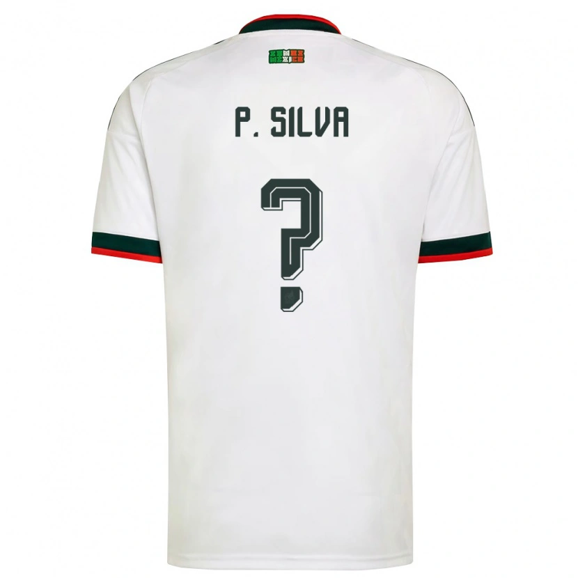 Danxen Barn Mexiko Patricio Silva #0 Vit Burgund Grön Bortatröja Matchtröjor 26-28 Tröjor T-Tröja