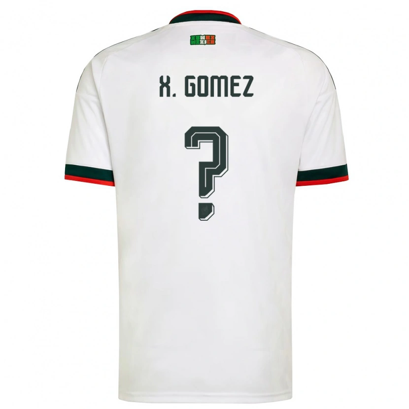 Danxen Barn Mexiko Xavier Gómez #0 Vit Burgund Grön Bortatröja Matchtröjor 26-28 Tröjor T-Tröja