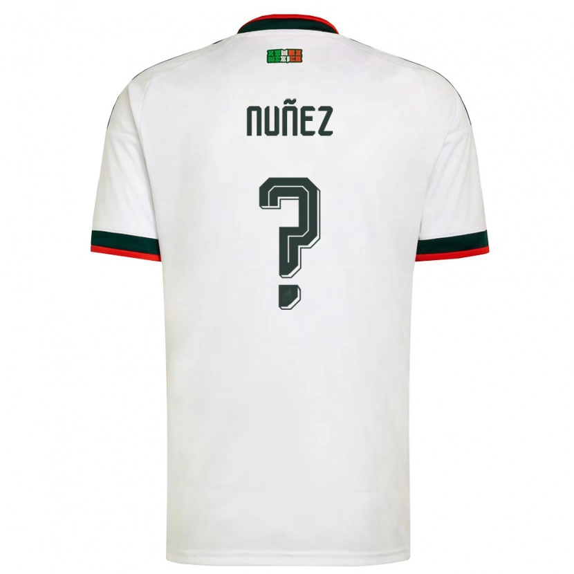 Danxen Barn Mexiko Daniel Nuñez #0 Vit Burgund Grön Bortatröja Matchtröjor 26-28 Tröjor T-Tröja