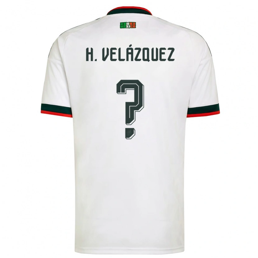 Danxen Barn Mexiko Héber Velázquez #0 Vit Burgund Grön Bortatröja Matchtröjor 26-28 Tröjor T-Tröja