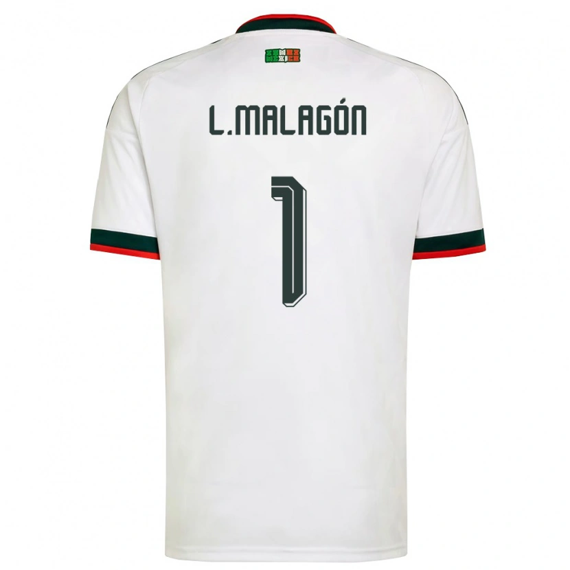 Danxen Barn Mexiko Luis Malagón #1 Vit Burgund Grön Bortatröja Matchtröjor 26-28 Tröjor T-Tröja