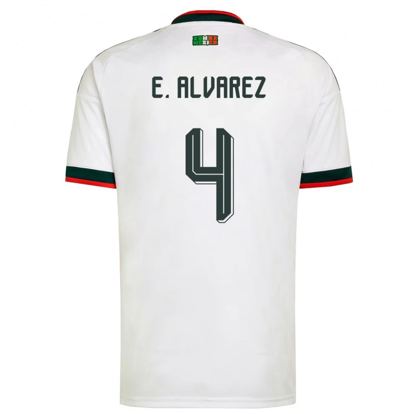 Danxen Barn Mexiko Edson Álvarez #4 Vit Burgund Grön Bortatröja Matchtröjor 26-28 Tröjor T-Tröja