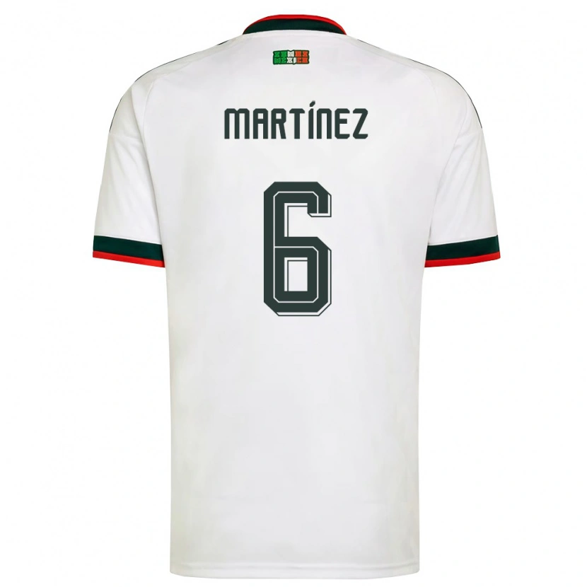 Danxen Barn Mexiko Kenneth Martínez #6 Vit Burgund Grön Bortatröja Matchtröjor 26-28 Tröjor T-Tröja