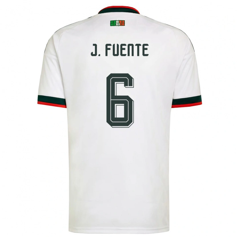 Danxen Barn Mexiko Jonathan De La Fuente #6 Vit Burgund Grön Bortatröja Matchtröjor 26-28 Tröjor T-Tröja