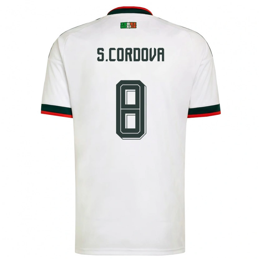 Danxen Barn Mexiko Sebastian Cordova #8 Vit Burgund Grön Bortatröja Matchtröjor 26-28 Tröjor T-Tröja