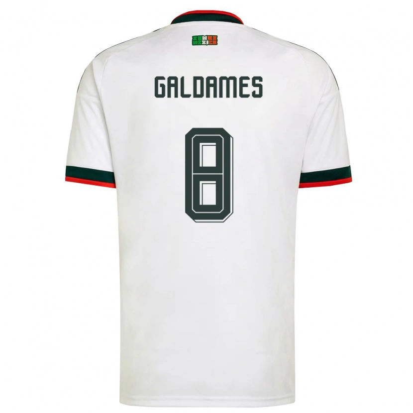 Danxen Barn Mexiko Benjamin Galdames #8 Vit Burgund Grön Bortatröja Matchtröjor 26-28 Tröjor T-Tröja