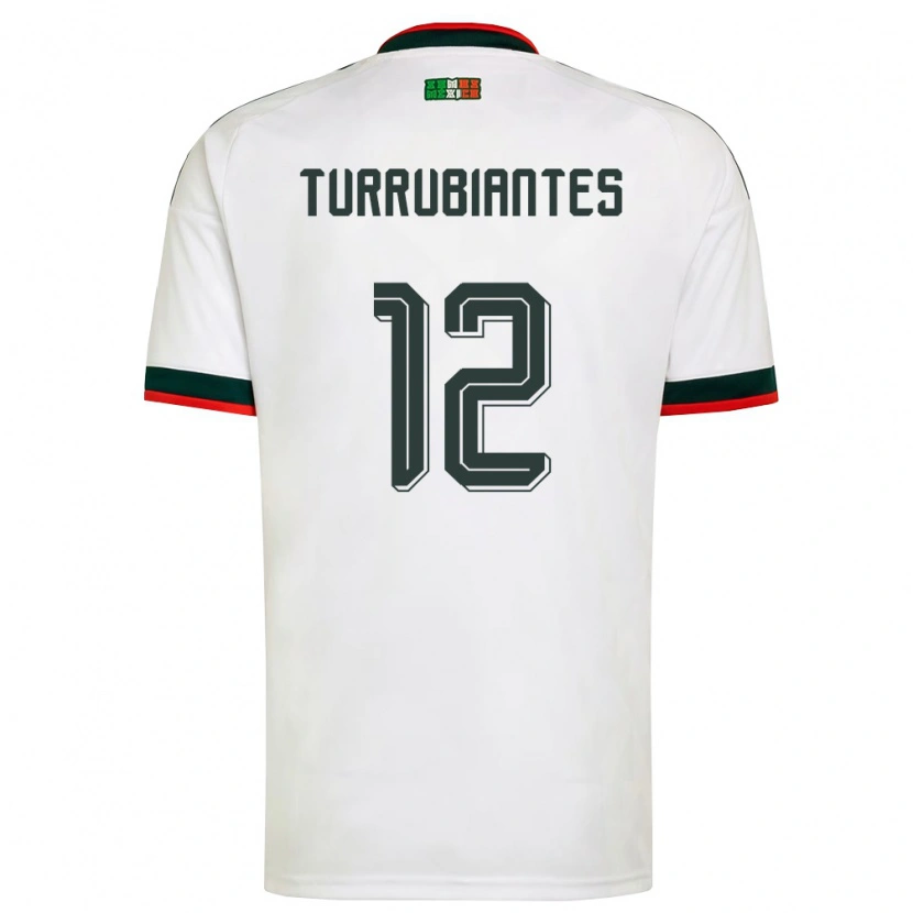 Danxen Barn Mexiko Abdon Turrubiates #12 Vit Burgund Grön Bortatröja Matchtröjor 26-28 Tröjor T-Tröja