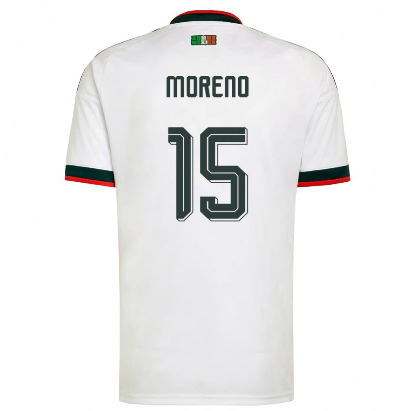Danxen Barn Mexiko Hector Moreno #15 Vit Burgund Grön Bortatröja Matchtröjor 26-28 Tröjor T-Tröja