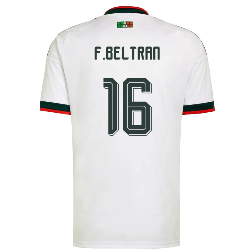Danxen Barn Mexiko Fernando Beltran #16 Vit Burgund Grön Bortatröja Matchtröjor 26-28 Tröjor T-Tröja