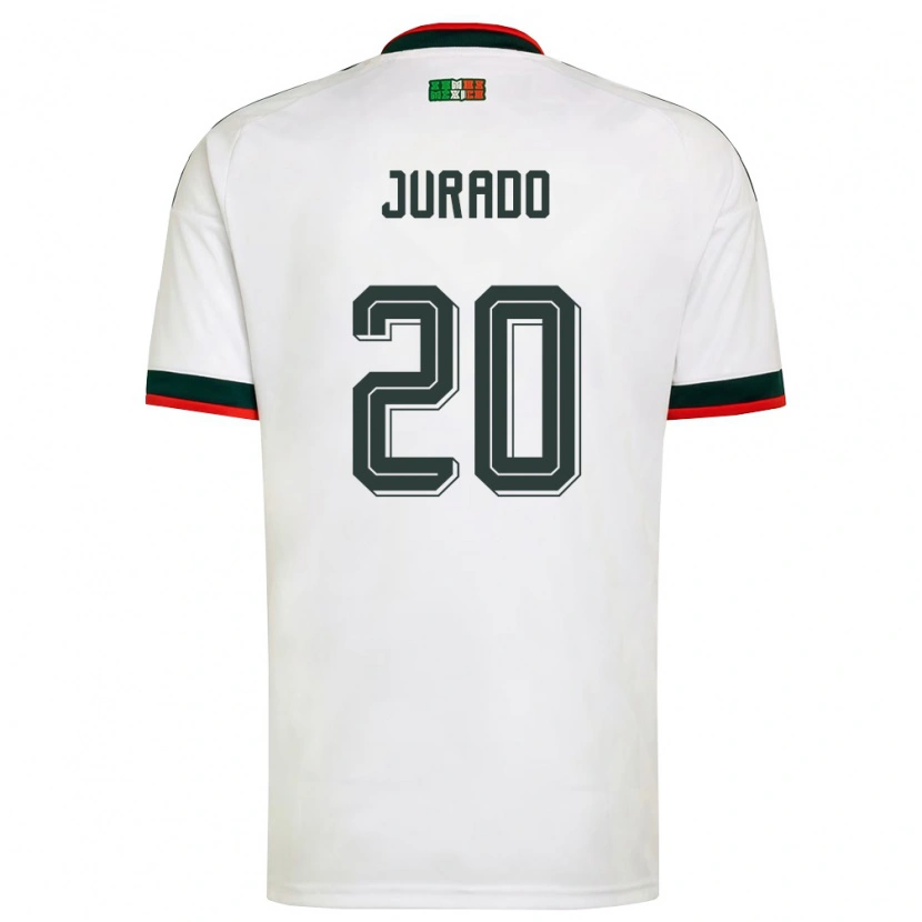 Danxen Barn Mexiko Heriberto Jurado #20 Vit Burgund Grön Bortatröja Matchtröjor 26-28 Tröjor T-Tröja