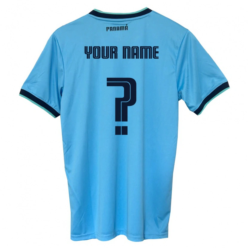 Danxen Barn Panama Ditt Namn #0 Himmelblå Svart Bortatröja Matchtröjor 26-28 Tröjor T-Tröja