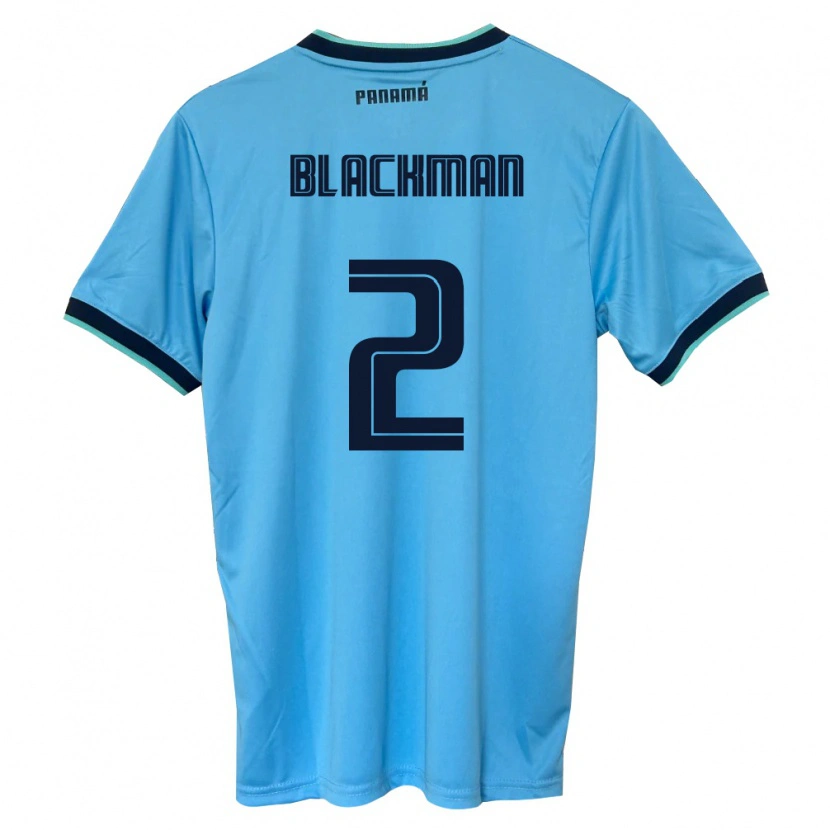 Danxen Barn Panama César Blackman #2 Himmelblå Svart Bortatröja Matchtröjor 26-28 Tröjor T-Tröja