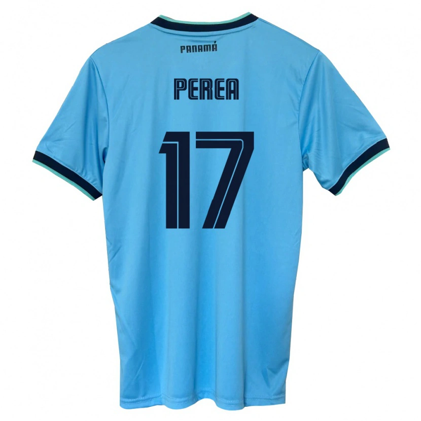 Danxen Barn Panama Anthony Perea #17 Himmelblå Svart Bortatröja Matchtröjor 26-28 Tröjor T-Tröja