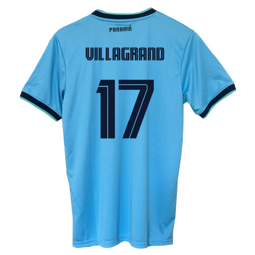 Danxen Barn Panama Gabriela Villagrand #17 Himmelblå Svart Bortatröja Matchtröjor 26-28 Tröjor T-Tröja