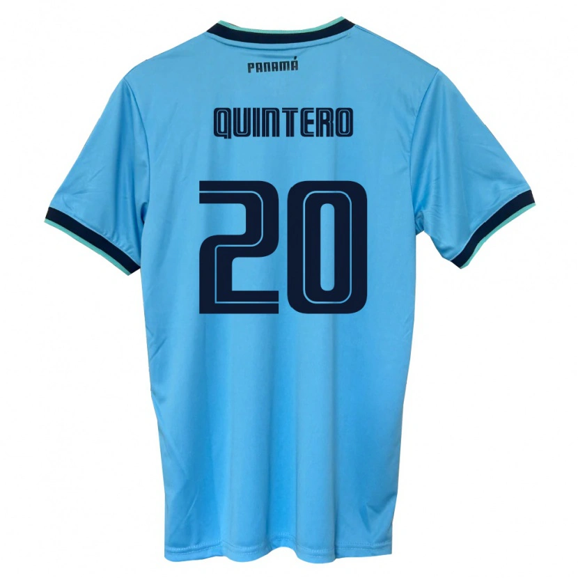 Danxen Barn Panama Aldrith Quintero #20 Himmelblå Svart Bortatröja Matchtröjor 26-28 Tröjor T-Tröja