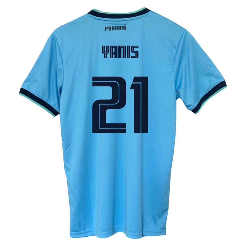 Danxen Barn Panama César Yanis #21 Himmelblå Svart Bortatröja Matchtröjor 26-28 Tröjor T-Tröja