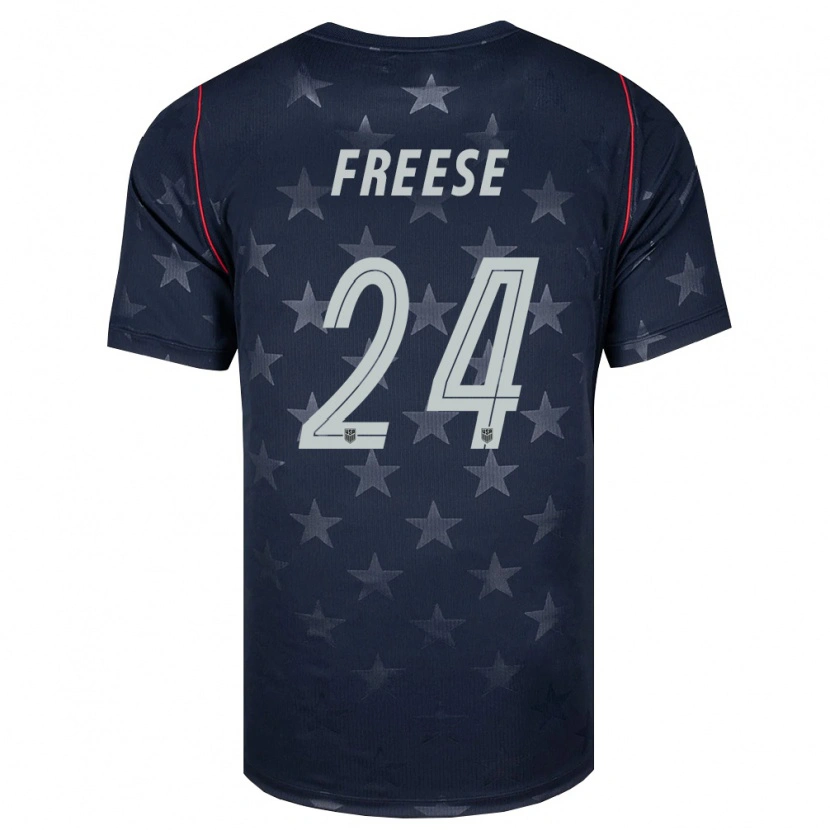 Danxen Barn Usa Matt Freese #24 Svart Vit Röd Bortatröja Matchtröjor 26-28 Tröjor T-Tröja