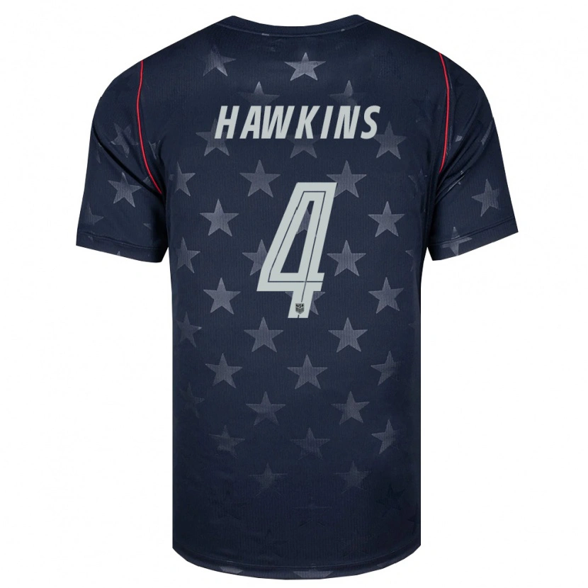 Danxen Barn Usa Stuart Hawkins #4 Svart Vit Röd Bortatröja Matchtröjor 26-28 Tröjor T-Tröja