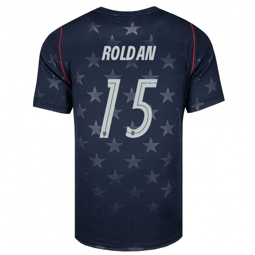 Danxen Barn Usa Cristian Roldán #15 Svart Vit Röd Bortatröja Matchtröjor 26-28 Tröjor T-Tröja