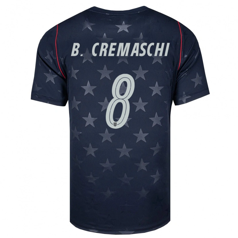 Danxen Barn Usa Benjamin Cremaschi #8 Svart Vit Röd Bortatröja Matchtröjor 26-28 Tröjor T-Tröja