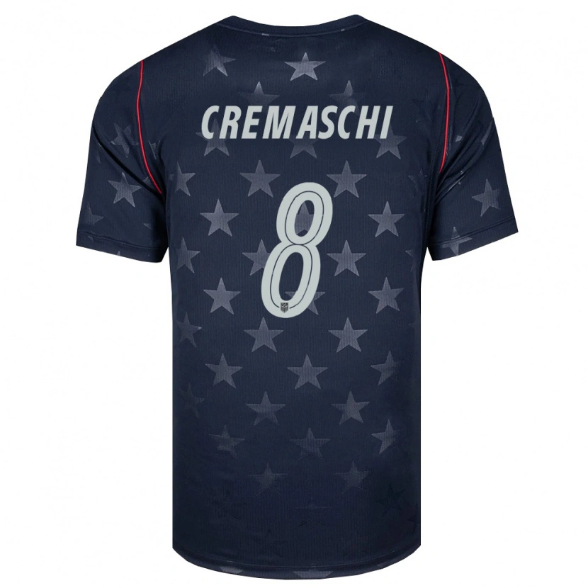 Danxen Barn Usa Benja Cremaschi #8 Svart Vit Röd Bortatröja Matchtröjor 26-28 Tröjor T-Tröja