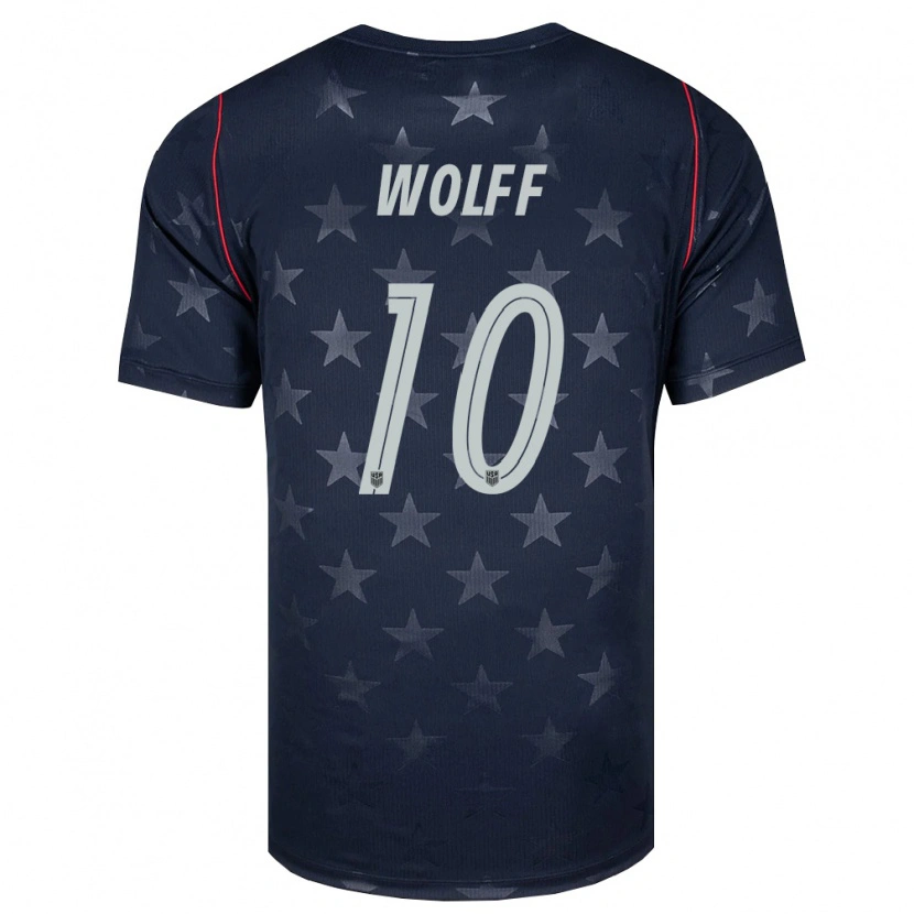 Danxen Barn Usa Owen Wolff #10 Svart Vit Röd Bortatröja Matchtröjor 26-28 Tröjor T-Tröja