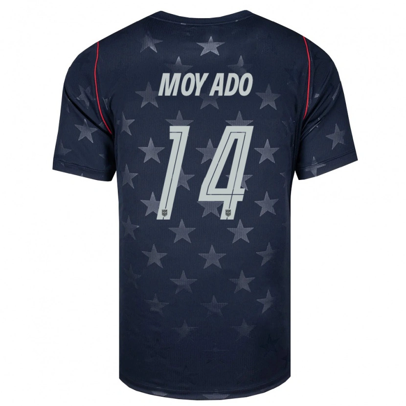 Danxen Barn Usa Bryan Moyado #14 Svart Vit Röd Bortatröja Matchtröjor 26-28 Tröjor T-Tröja