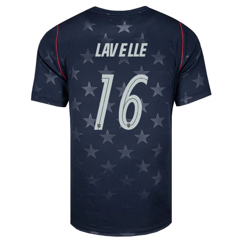 Danxen Barn Usa Rose Lavelle #16 Svart Vit Röd Bortatröja Matchtröjor 26-28 Tröjor T-Tröja