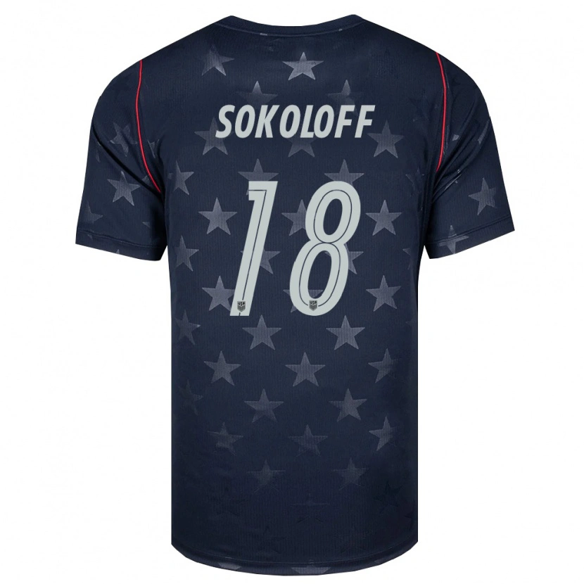 Danxen Barn Usa Paul Sokoloff #18 Svart Vit Röd Bortatröja Matchtröjor 26-28 Tröjor T-Tröja