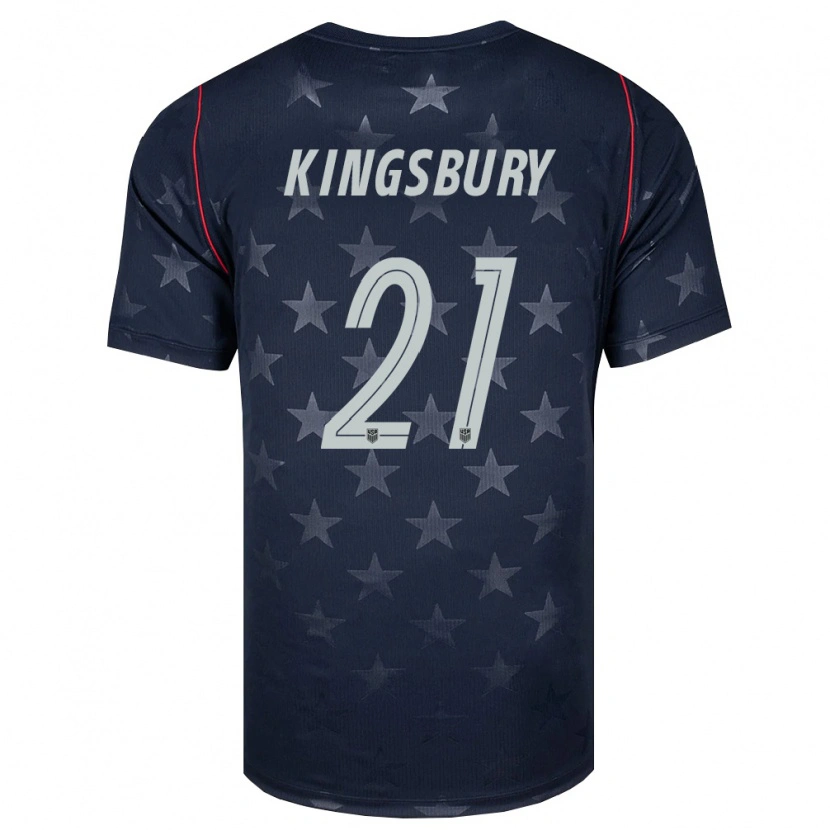 Danxen Barn Usa Aubrey Kingsbury #21 Svart Vit Röd Bortatröja Matchtröjor 26-28 Tröjor T-Tröja