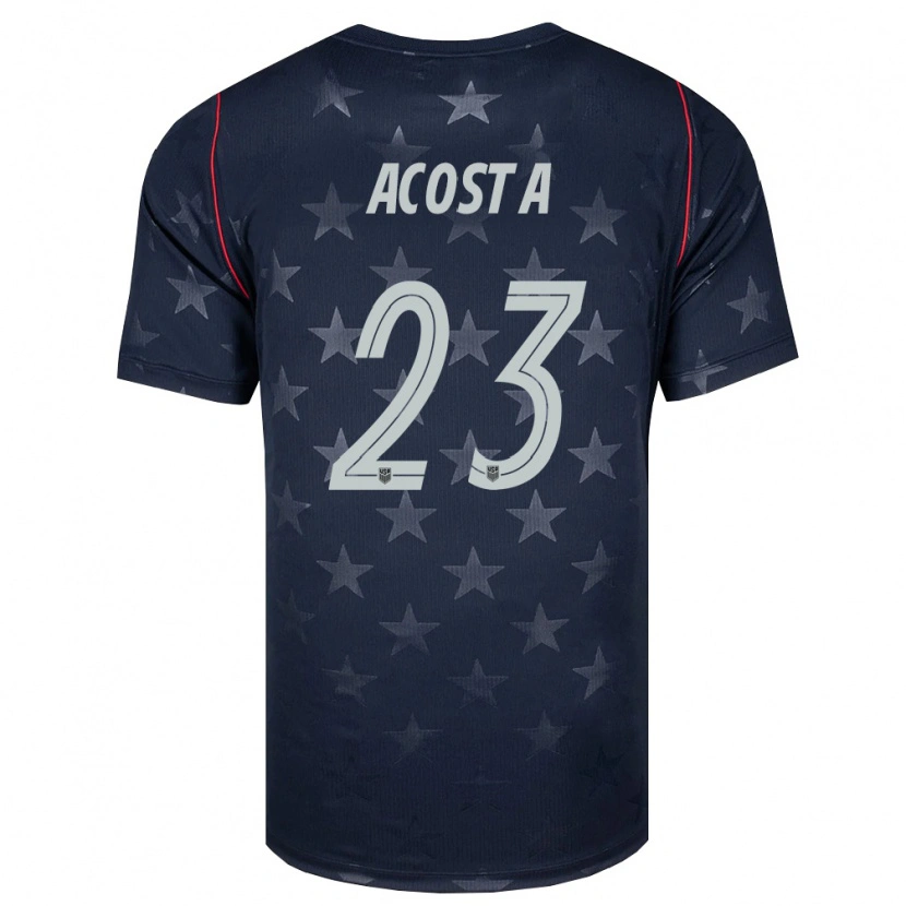 Danxen Barn Usa Kellyn Acosta #23 Svart Vit Röd Bortatröja Matchtröjor 26-28 Tröjor T-Tröja