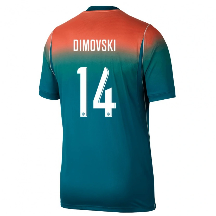 Danxen Barn Australien Oliver Dimovski #14 Grön Rosa Bortatröja Matchtröjor 26-28 Tröjor T-Tröja