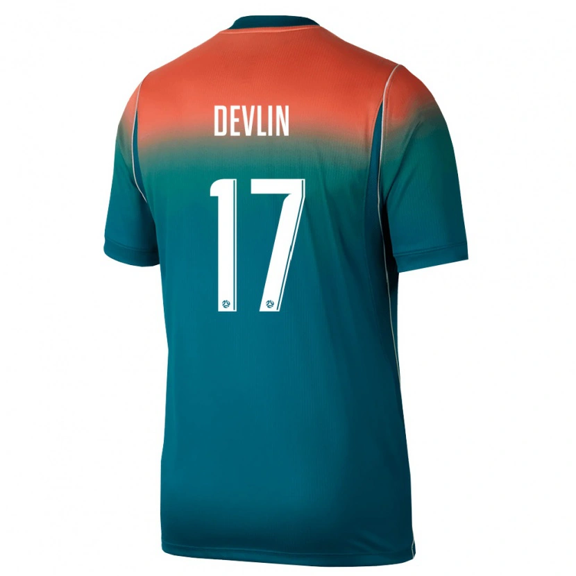Danxen Barn Australien Cammy Devlin #17 Grön Rosa Bortatröja Matchtröjor 26-28 Tröjor T-Tröja