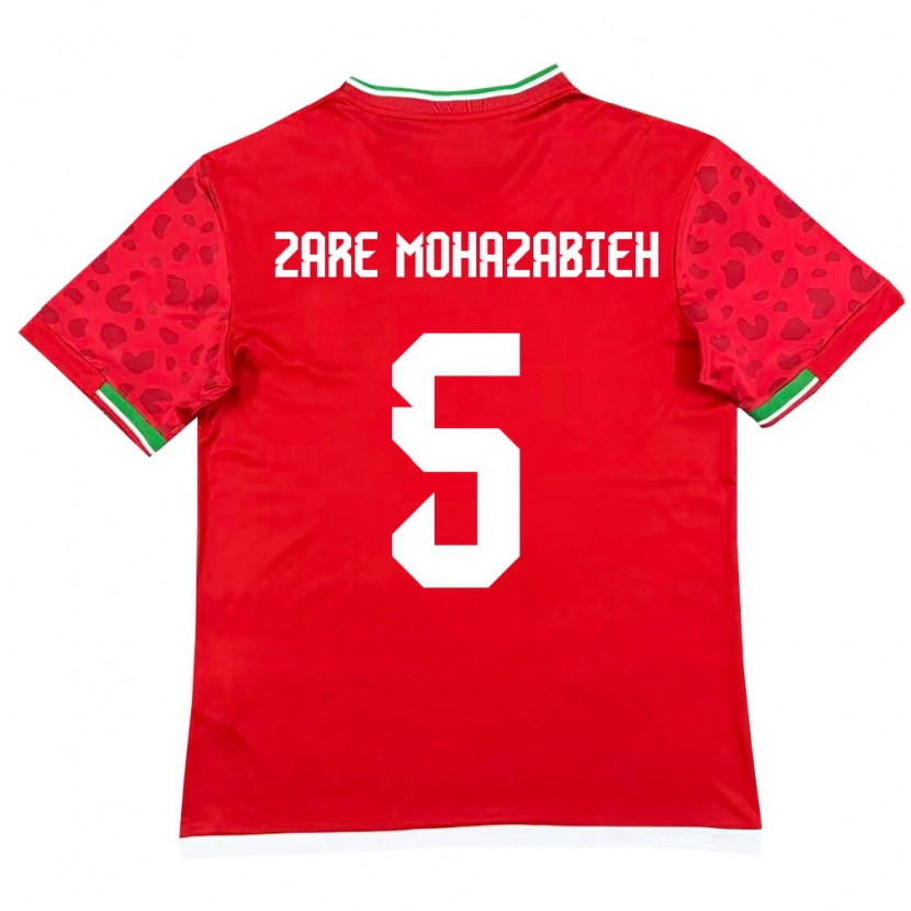 Danxen Barn Iran Mohammadmehdi Zare #5 Röd Vit Bortatröja Matchtröjor 26-28 Tröjor T-Tröja