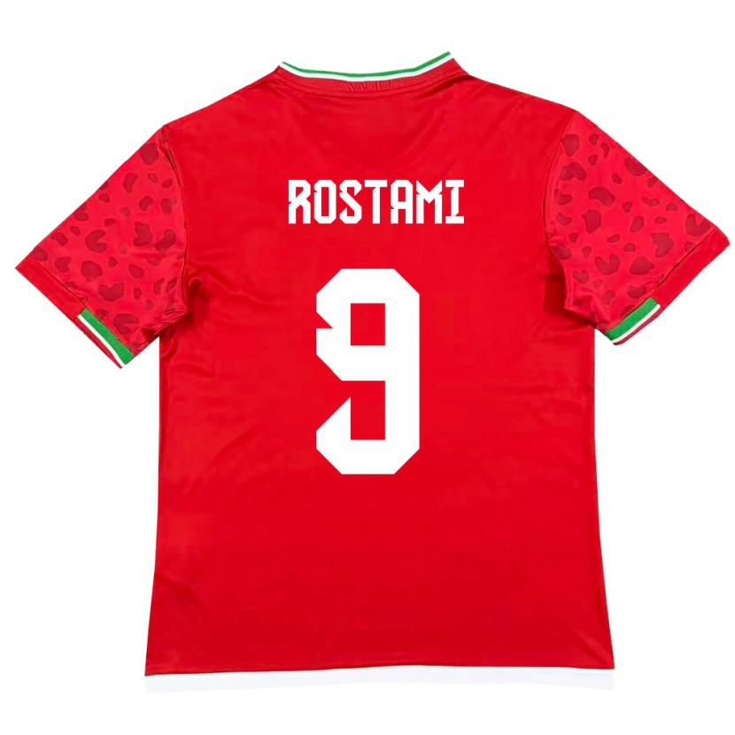 Danxen Barn Iran Yadegar Rostami #9 Röd Vit Bortatröja Matchtröjor 26-28 Tröjor T-Tröja