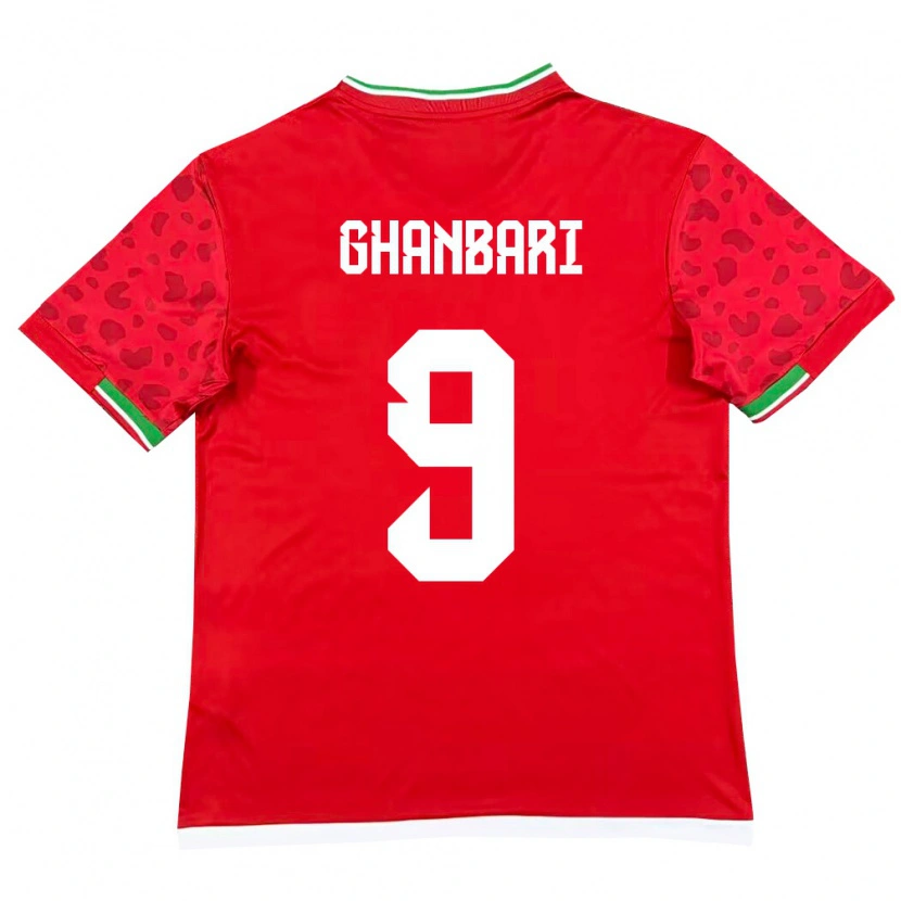 Danxen Barn Iran Zahra Ghanbari #9 Röd Vit Bortatröja Matchtröjor 26-28 Tröjor T-Tröja