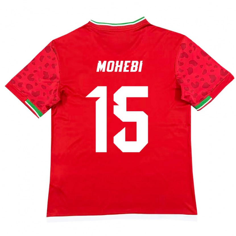 Danxen Barn Iran Masoud Mohebi #15 Röd Vit Bortatröja Matchtröjor 26-28 Tröjor T-Tröja