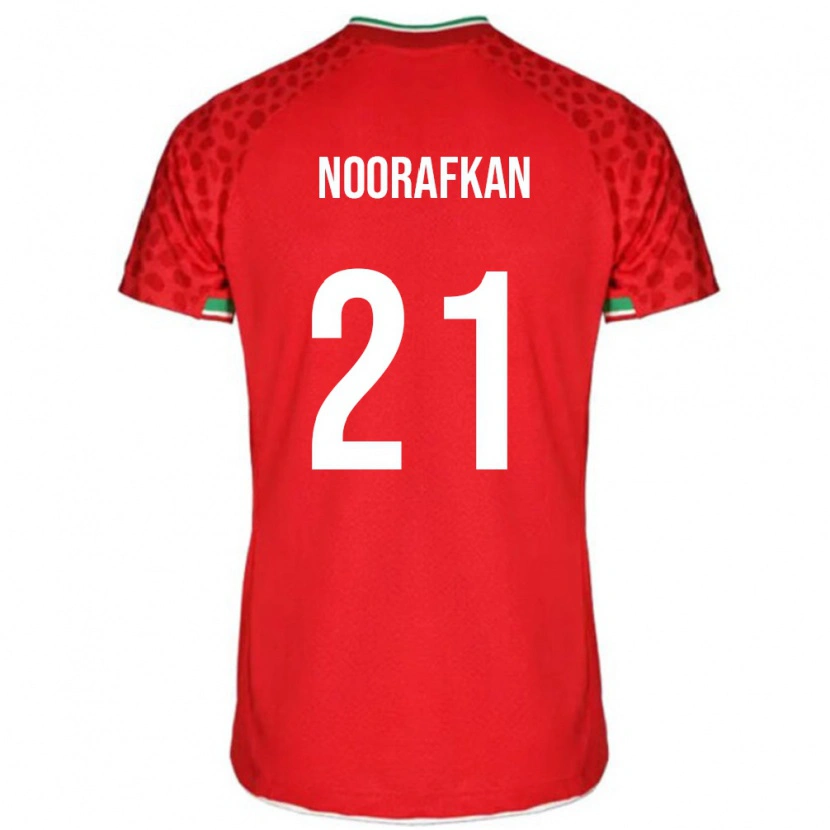 Danxen Barn Iran Omid Noorafkan #21 Röd Vit Bortatröja Matchtröjor 26-28 Tröjor T-Tröja