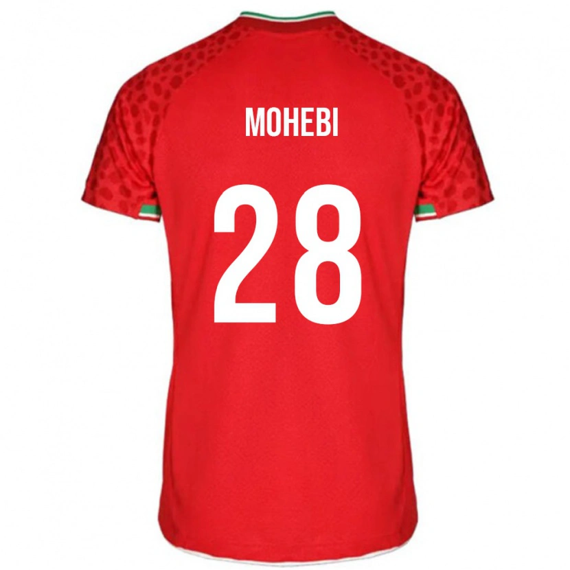 Danxen Barn Iran Mohammadmehdi Mohebi #28 Röd Vit Bortatröja Matchtröjor 26-28 Tröjor T-Tröja