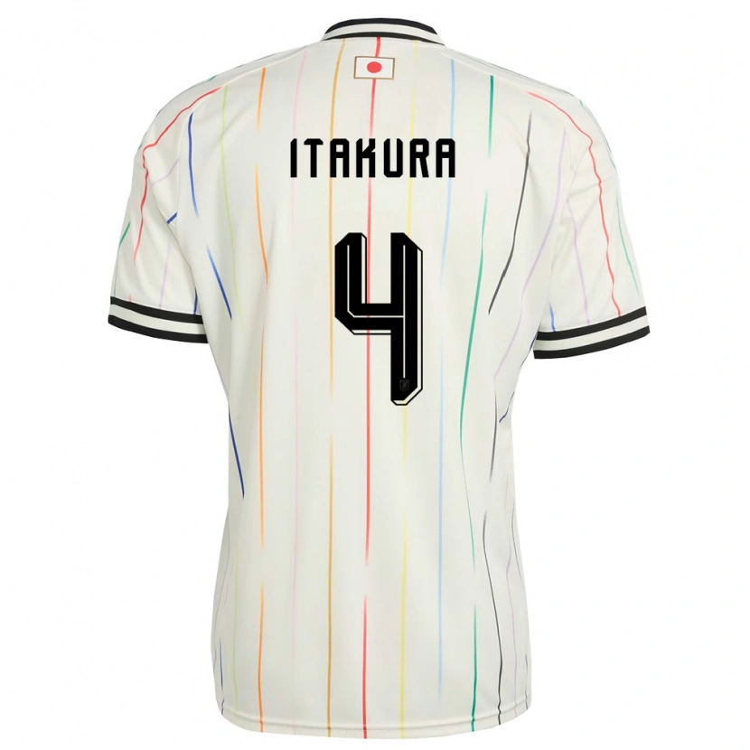 Danxen Barn Japan Ko Itakura #4 Vit Svart Bortatröja Matchtröjor 26-28 Tröjor T-Tröja