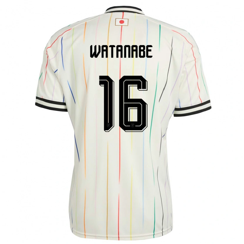 Danxen Barn Japan Tsuyoshi Watanabe #16 Vit Svart Bortatröja Matchtröjor 26-28 Tröjor T-Tröja