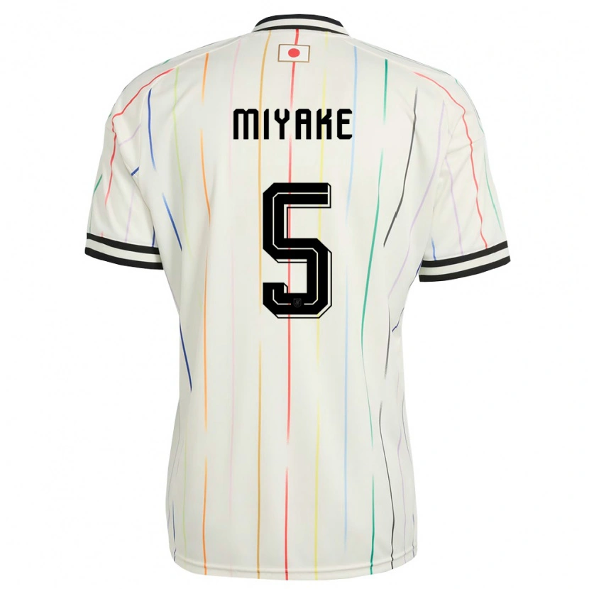 Danxen Barn Japan Shiori Miyake #5 Vit Svart Bortatröja Matchtröjor 26-28 Tröjor T-Tröja