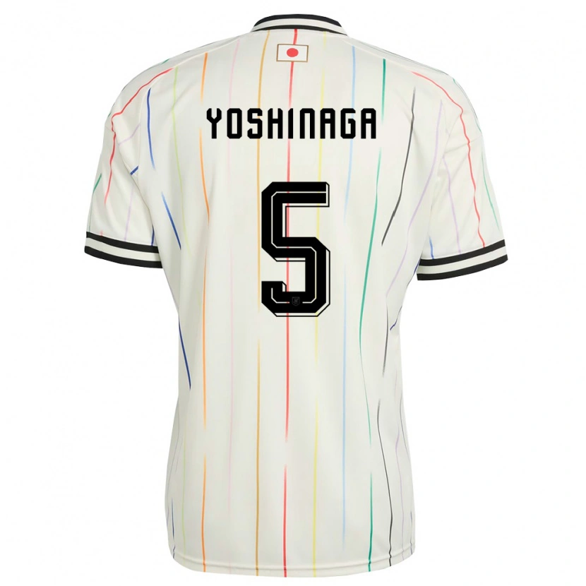 Danxen Barn Japan Yumeki Yoshinaga #5 Vit Svart Bortatröja Matchtröjor 26-28 Tröjor T-Tröja